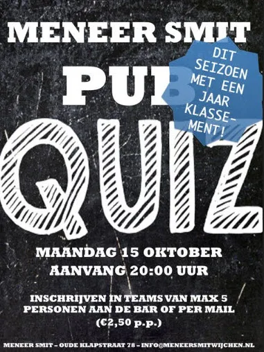 pub quiz meneer smit
