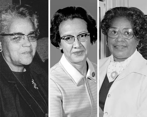 De echte (v.l.n.r.) Dorothy Vaughan, Katherine Johnson en Mary Jackson. Foto: NASA