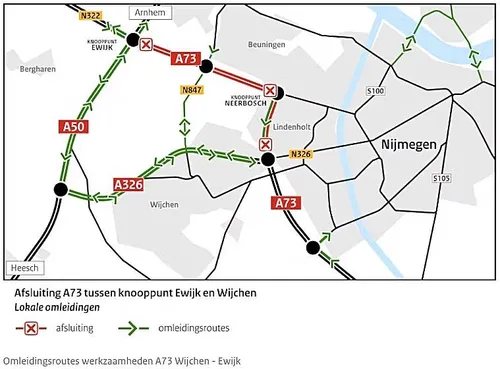 Situatie van vrijdag 4 tot maandag 7 juli. Bron: Rijkswaterstaat