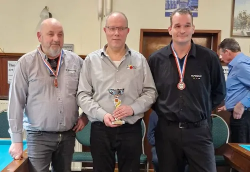 v.l.n.r. Mark Vos 3e; Joost kooijmans winnaar en Daniél Berendsen 2e.