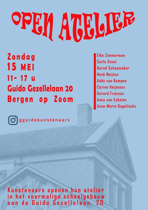 flyer open dag kunstenaars open dag guido gezellelaan