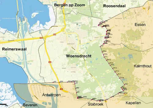 overzicht grenspalen