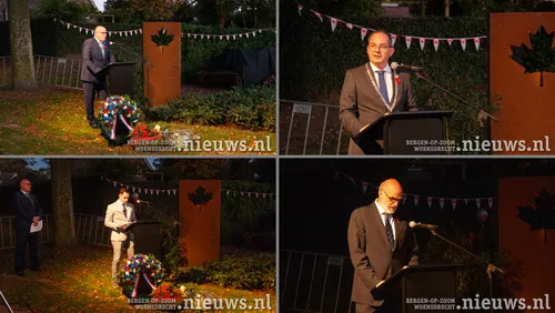 Chris van der Veen, Burgemeester Adriaansen, Bart van der Veen en Marius Bakker<br>