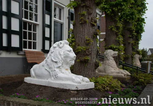 De beschadigde leeuw en de twee honden