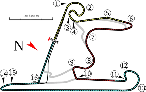 Shanghai International Racing Circuit track mapsvg