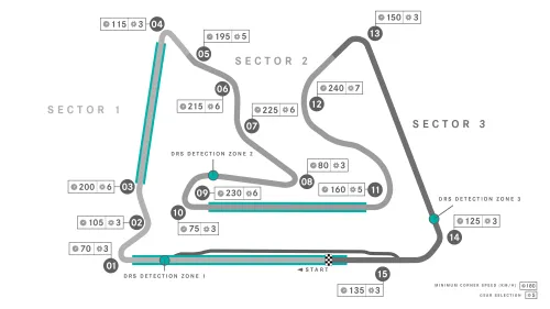 <i>Voor de liefhebber: Bahrain International Circuit. (Foto: Mercedes AMG F1)</i>