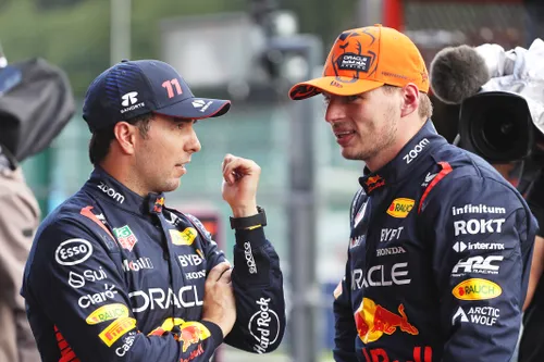 <i>Pérez is niet de eerste die het zwaar heeft als teamgenoot van Verstappen. (Bron:&nbsp;Red Bull Content Pool / Getty Images)</i>