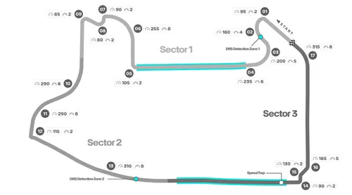 <i>De track lay-out van Las Vegas Strip Circuit. (Foto: Mercedes AMG F1)</i>