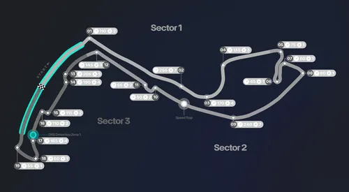 <i>De track map van Circuit de Monaco. (Foto: Mercedes AMG F1)</i>