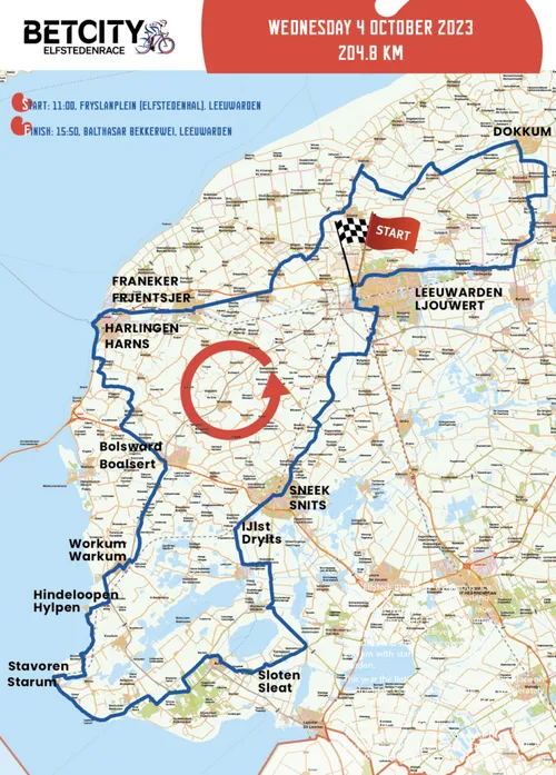 routekaart elfstedenrace 2023 735x1024