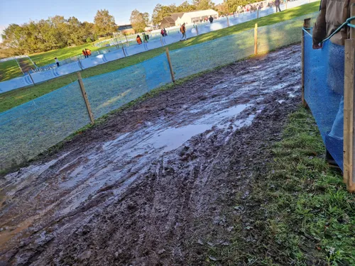 Richting het bos doemen de eerste plassen op...