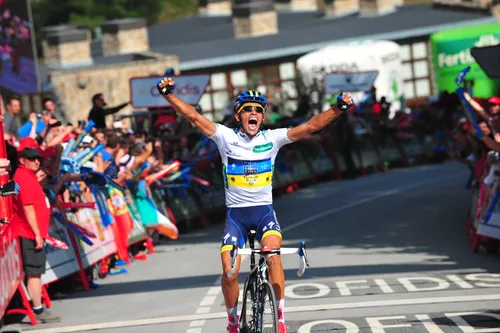 <i>An ultimate cry of relief from Contador after he finally lapped Rodriguez</i>.