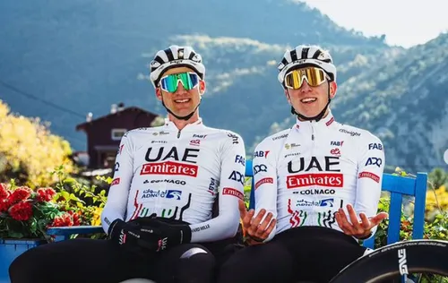 Wellens and Pogacar during a training camp in Spain