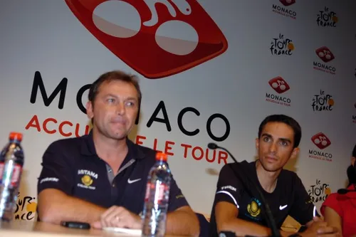 Johan Bruyneel and Alberto Contador, not a happy marriage.