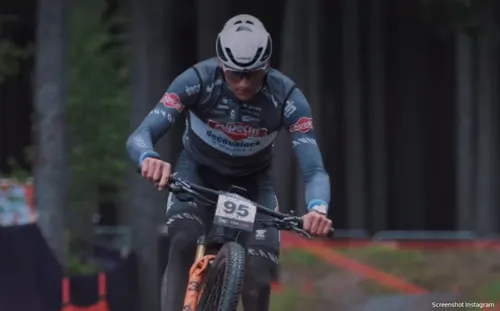 Van Der Poel crashed hard on his mountainbike