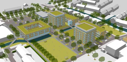 b vogelvlucht vanuit noordoosten