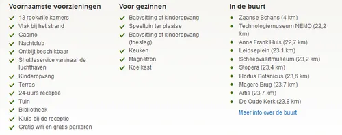 de witte hoeck voorzieningen