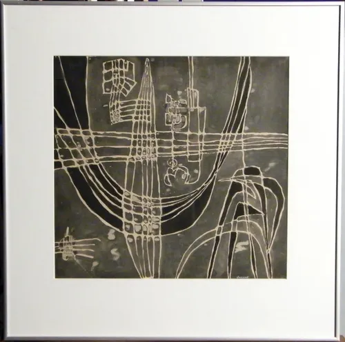 jaap stellaart diepzeeduiker gewassen inkt op papier 1955