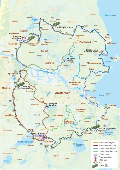 routekaart ronde van de stelling van amsterdam 2023