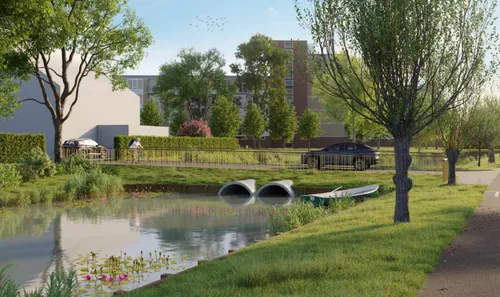 Met een blokkade voor boten.