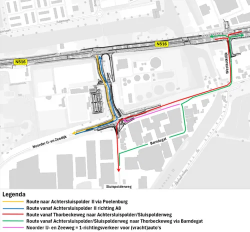 De omrijroutes.&nbsp;