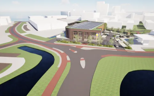 Het nieuwe Lidl-complex.