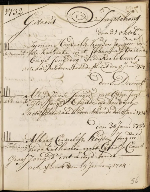 Uit het ondertrouwregister van Oostzaan.
