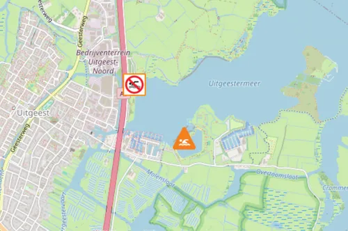 De strandjes bij het Uitgeestermeer. Bron: Zwemwater.nl