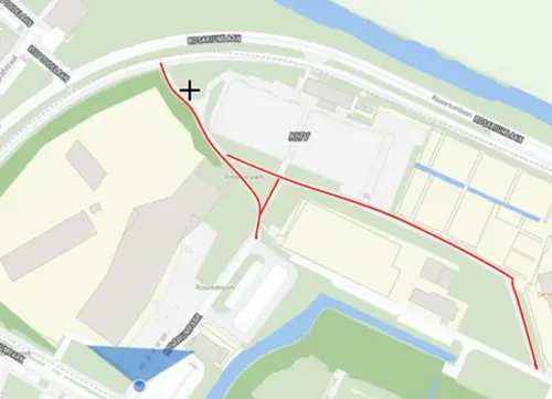 De situatietekening bij het verkeersbesluit.