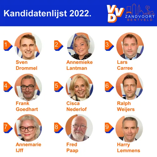 kandidatenlijst vvd zandvoort bentveld gr2022