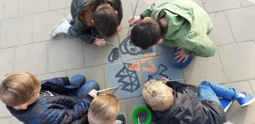 buitenlesdag schilderen met water17115