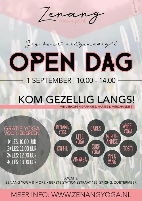 open dag zenang 1 september