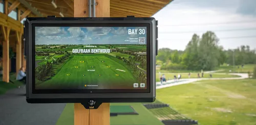Trackman scherm op Golfbaan Bentwoud