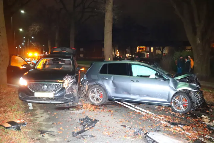 auto op boom klapt in Zevenaar