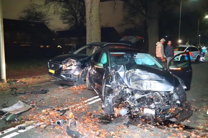 auto op boom klapt in Zevenaar