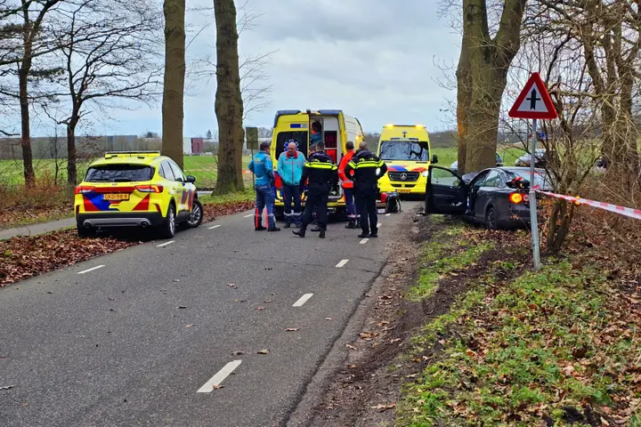 botsing tegen boom in Rhenen