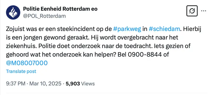 x steekpartij schiedam
