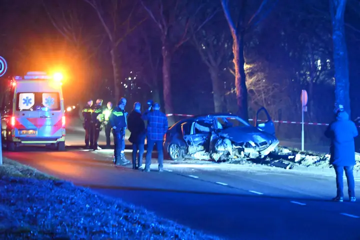 Auto op boom leeuwarden