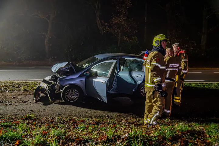 Auto op boom Loenen