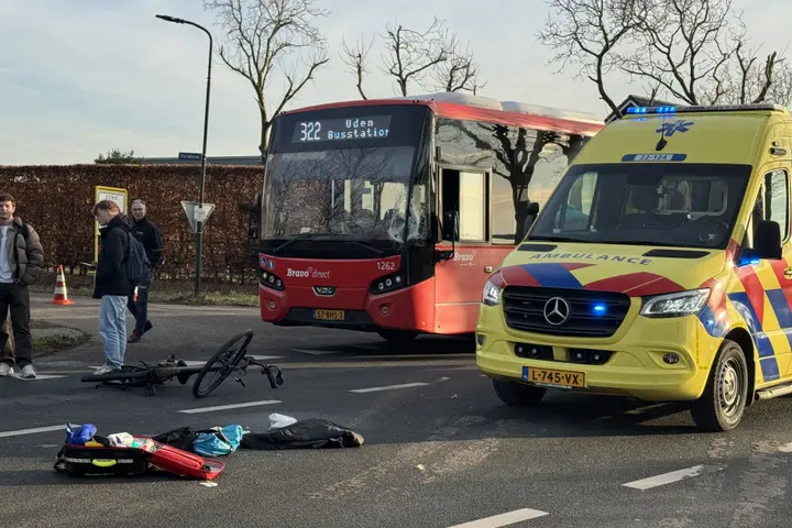 Ongeluk fietser en bus