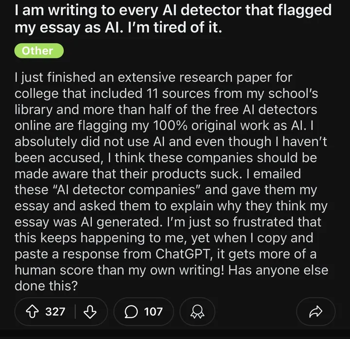 De originele reactie op Reddit