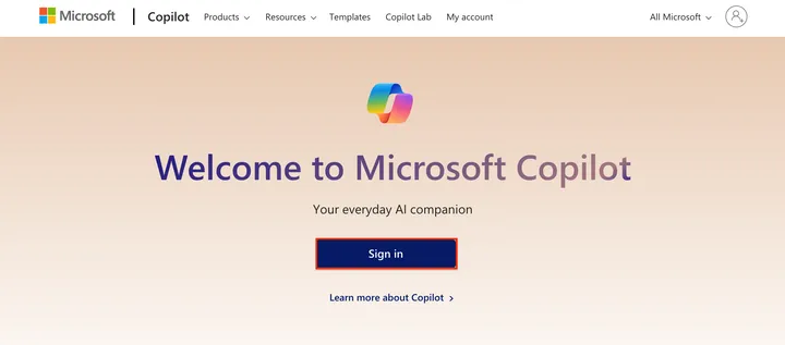 Microsoft Copilot Interface