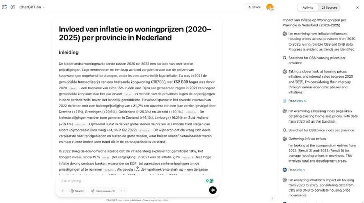 ChatGPT Deep Research Activity