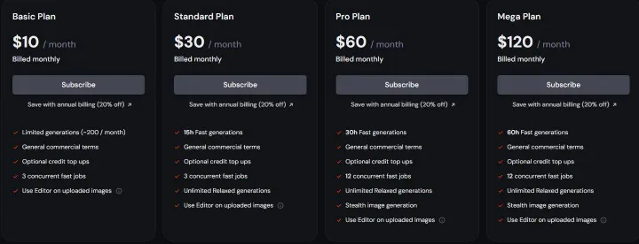 Midjourney V7 pricing
