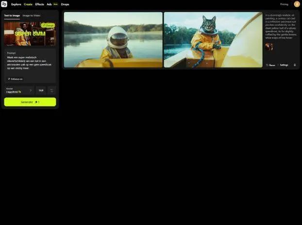 Higgsfield AI interface