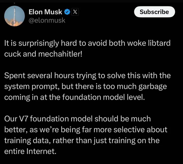 elon  musk over grok