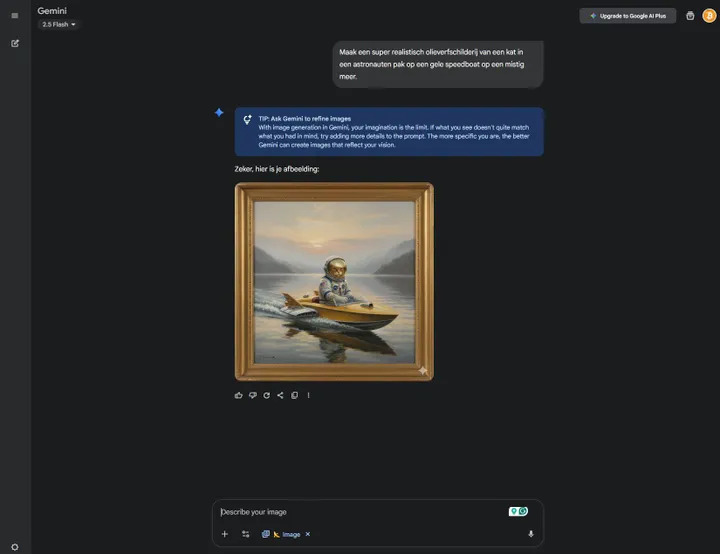 Google Banana AI interface