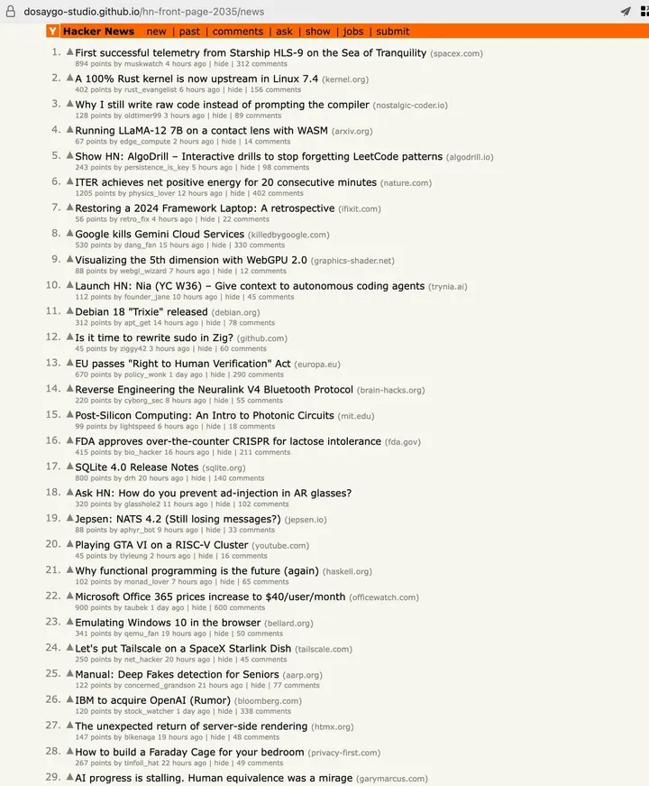 hackernews in de toekosmt