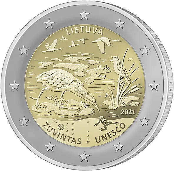 zuvintui skirta moneta nacionaline puse