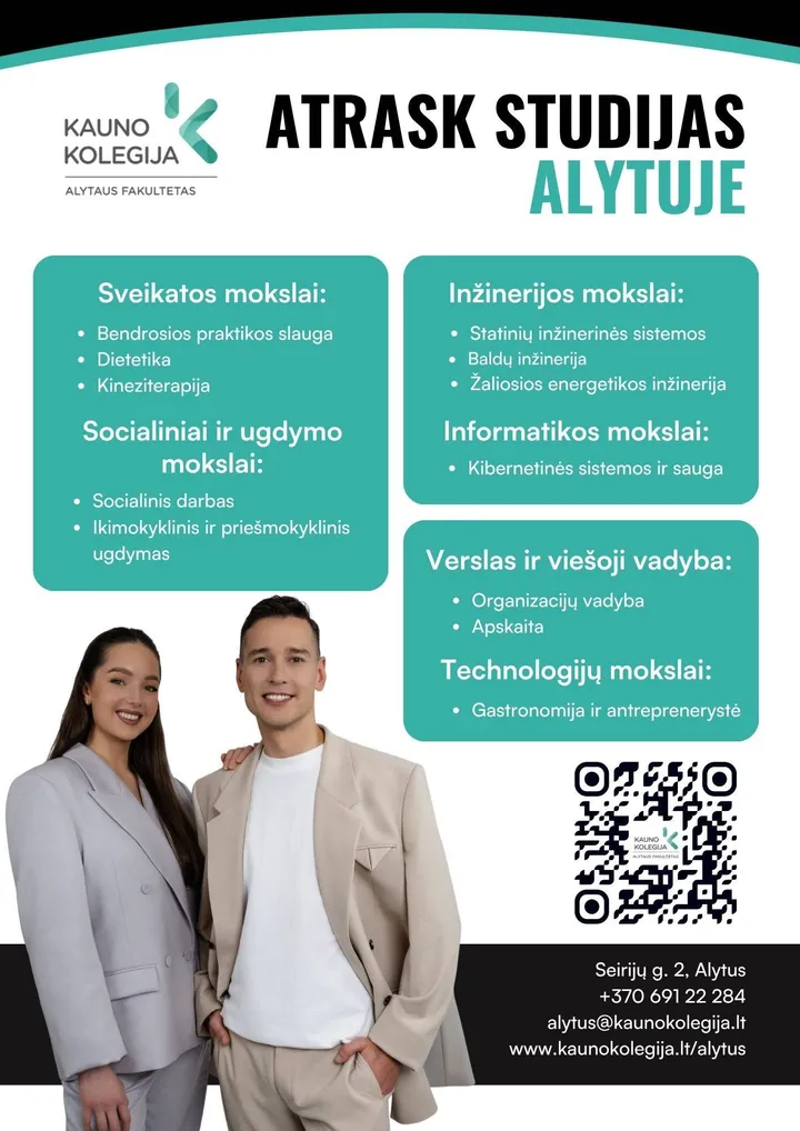 atrask studijas ALYTUJE,Kauno kolegija.visos